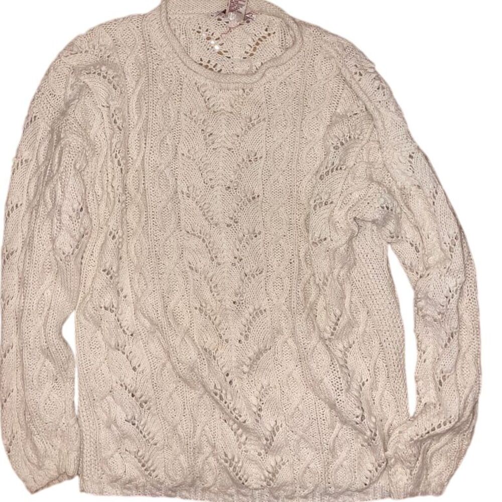 White Boston Traders women's sweater Ramie/Corron blend vintage classic large‎